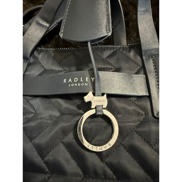 RADLEY London Finsbury Park Quilted Crossbody Shoulder Bag Navy Blue 11x9 - Picture 5 of 8
